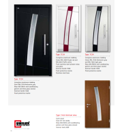 Type 1124 LivingLine – Lava Glass Stainless Steel Pilaster LivingLine Door, Purple Red or Anthracite Grey, Jatoba Interior, Designer Handle, High Security, Multi-Point Lock Option
